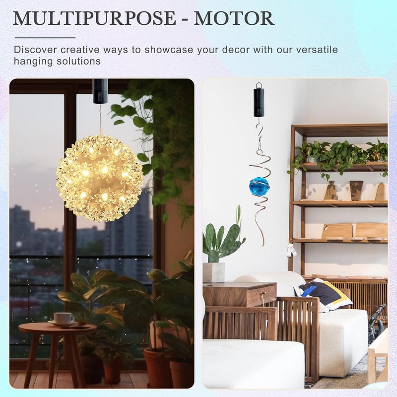Eiryhope Wind Spinner Motor 20RPM Battery Operated | Hanging Display for Wind Spinners, Chimes, Sun Catcher, Disco Ball, Baby Crib, Garden/Christmas Decor - Image 4